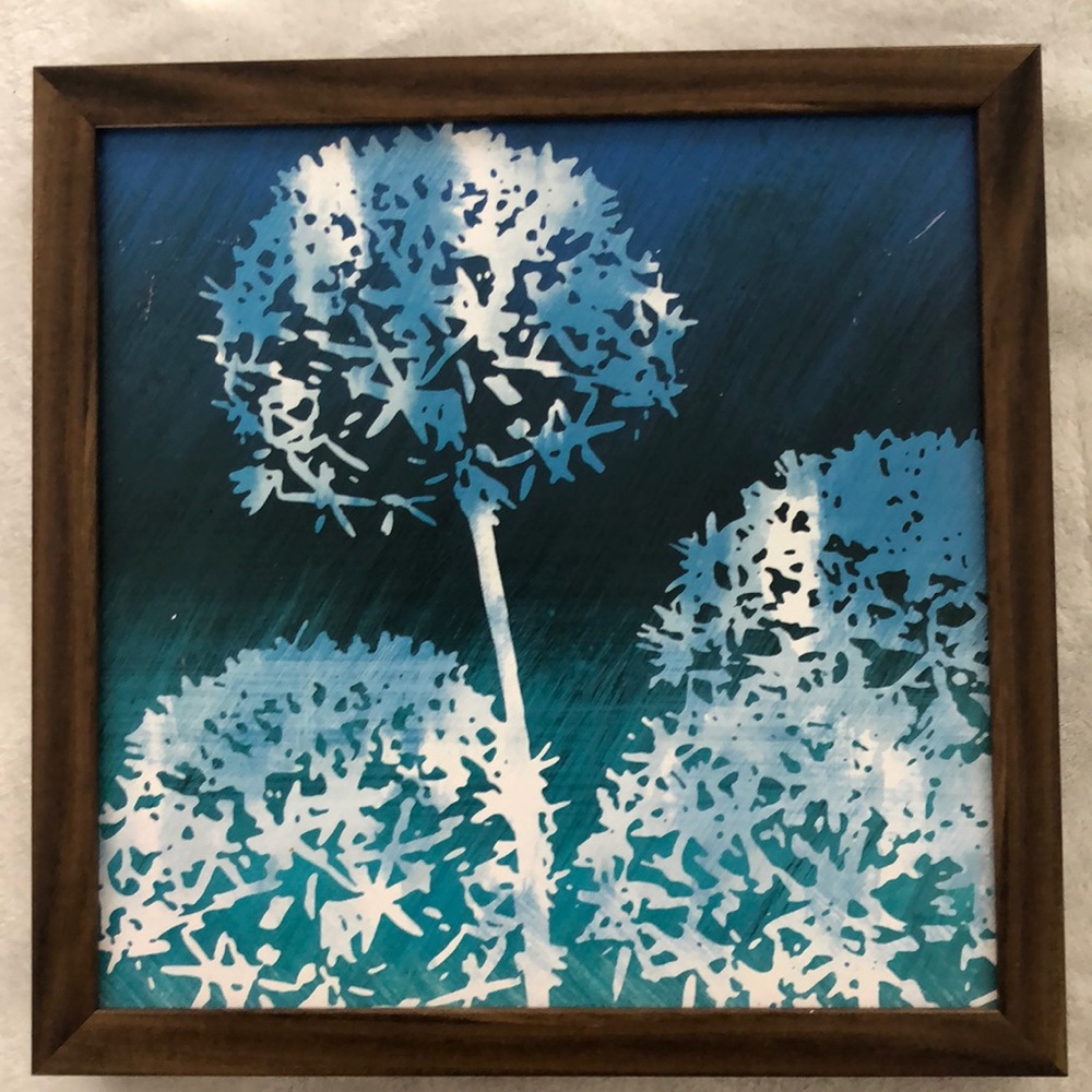 Blue dandelion art